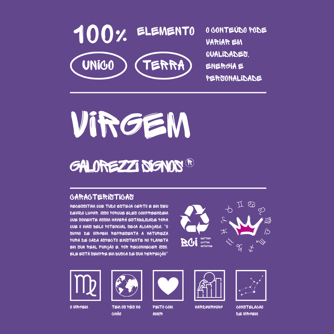 Camiseta Oversized Galorezzi Signos Virgem