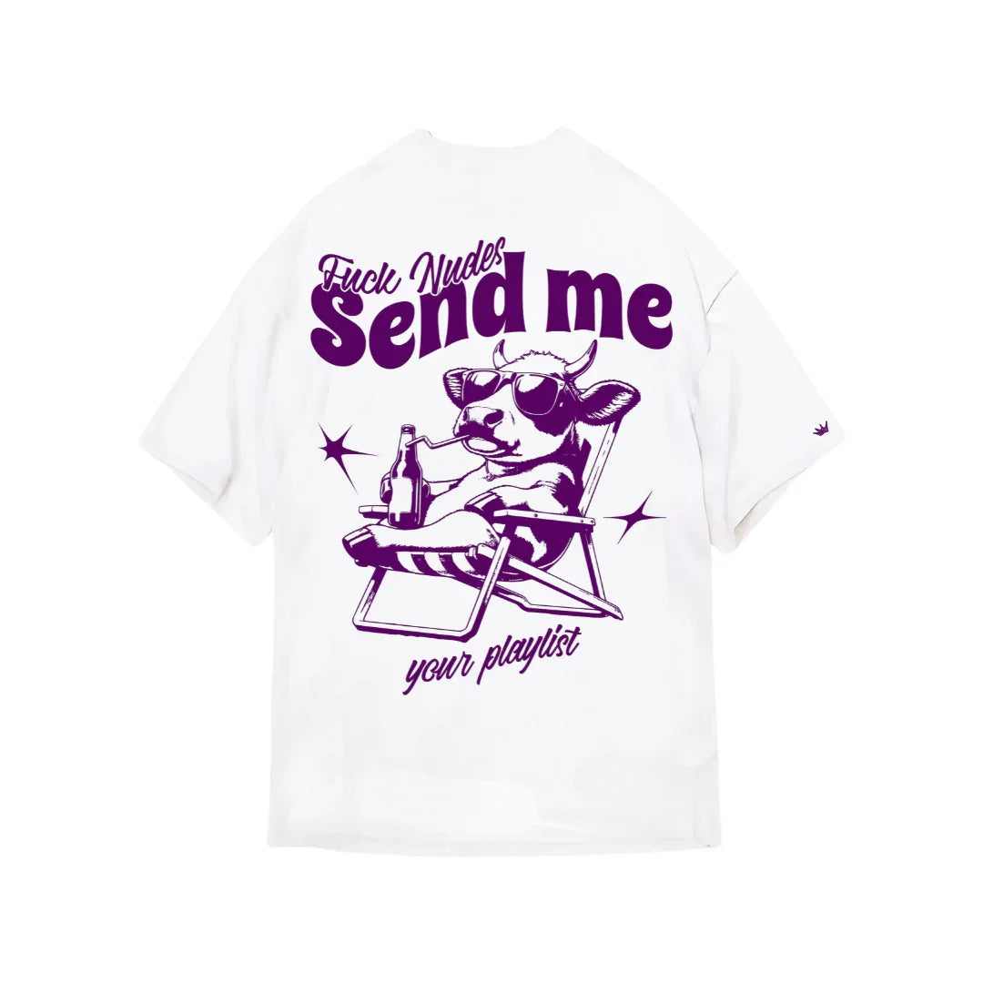 Camiseta Oversized Branca Fuck Nudes