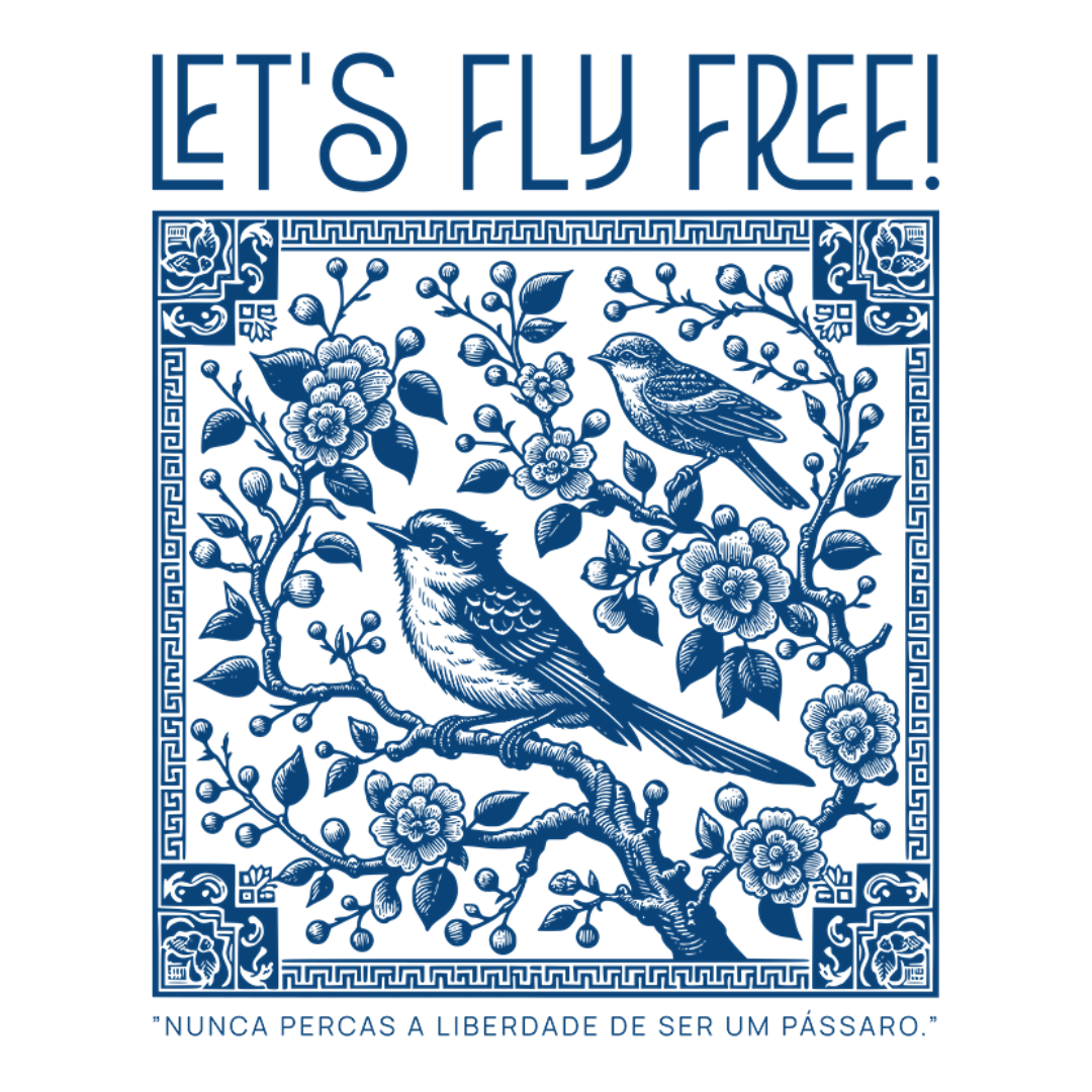 Camiseta Oversized Branca Let`s Fly Free