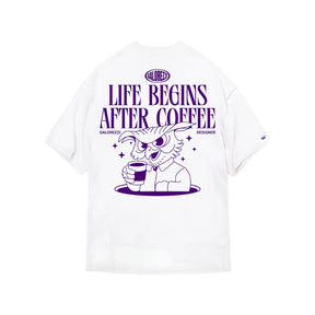 Camiseta Oversized Branca After Coffee