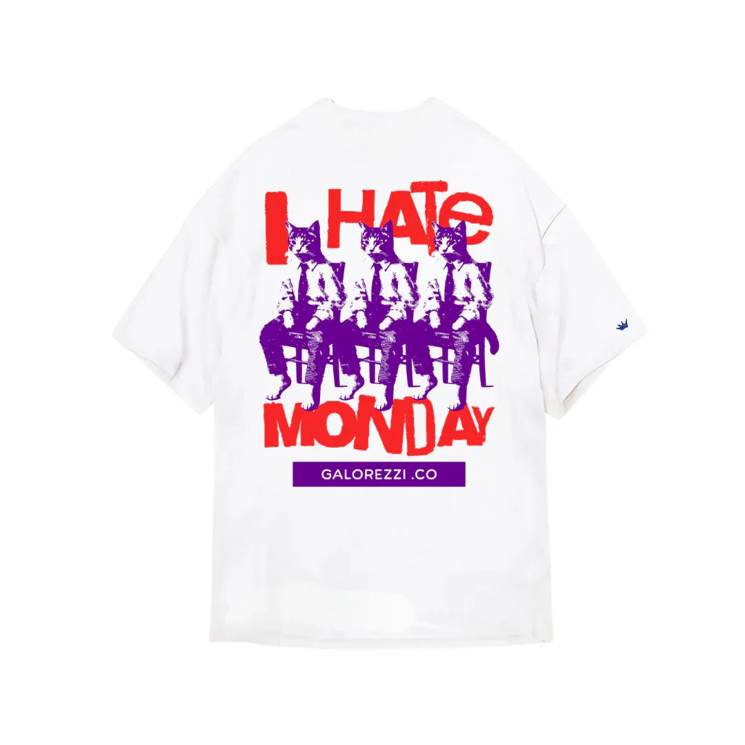 Camiseta Oversized Branca I Hate Monday